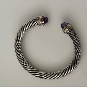 David Yurman Silver Bracelet with Purple Accents